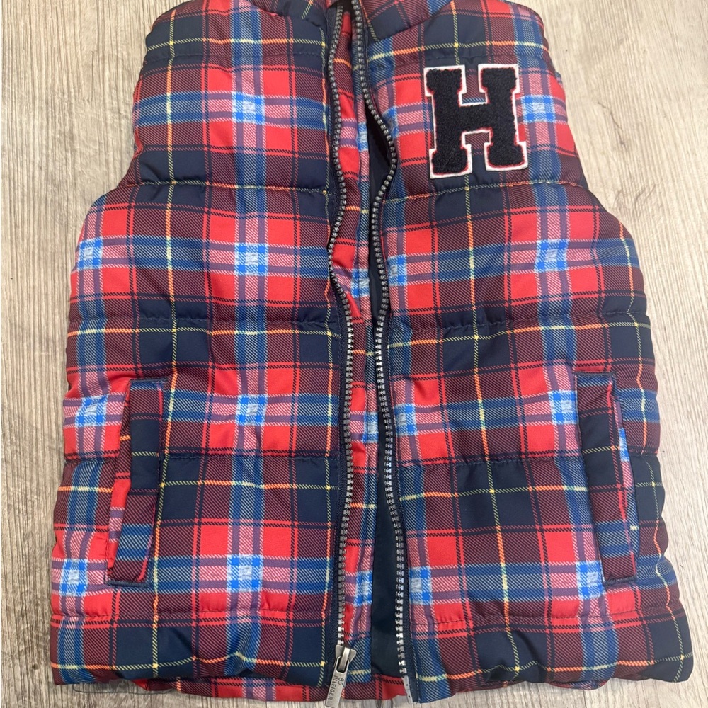 Tommy Hilfiger Red Plaid Kids Vest‎